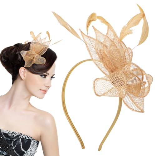Alipis Goldenes Fascinator-stirnband Und Haarspange für Damen – Haarschmuck für Hochzeiten, Teepartys, Cocktail-events, Halloween Und Weihnachten Alipis Goldenes Fascinator-stirnband Und Haarspange für Damen – Haarschmuck für Hochzeiten, Teepartys, Cocktail-events, Halloween Und Weihnachten von Alipis