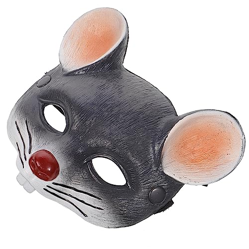 Alipis Graue Maske Narbenkopfmaske Halbes Gesicht Tiermaske 3D-Maske Für Halloween Karneval Maskerade Cosplay Party-Requisiten von Alipis