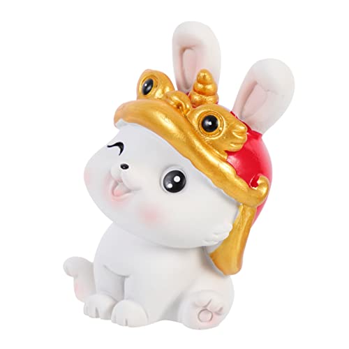 Alipis Häschenverzierung Sternzeichen Hase Figur Kuchenverzierung Figuren Kaninchen-Desktop-Dekoration Animal Figures Cute Decor Mikrolandschaft Hase kleine Hasenspielzeuge Harz Weiß von Alipis