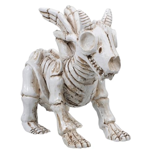 Alipis Halloween Dekorationen Außerhalb Realistische Harz Skelett Hund Hof Skelett Dekoration von Alipis