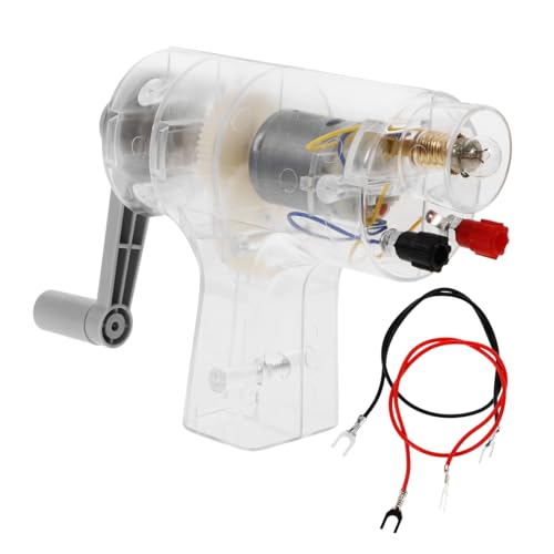 Alipis Handkurbelgenerator DIY Stromerzeugung Kit für Lehrmittel für Wissenschaftliche Experimente Transparentes Gehäuse Leichter und Kompakter Handgenerator für Physikunterricht von Alipis