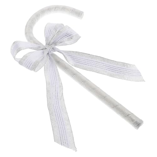 Alipis Kindergrößen Roleplay Gehrstock mit Süßer Schleife Silberner Weihnachts und Valentinstags Cosplay Stab Kindgerechter Gehstock für Bühnenauftritte und Festliche Anlässe von Alipis