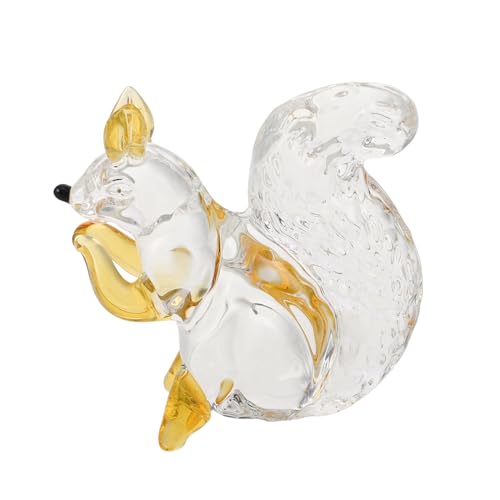 Alipis Kristall Eichhörnchen Heimdekoration Geschnitzte Obsidian Gartenfigur Kristallbären Eichhörnchen Ornament Schneckenfigur Kristall Kürbis Figur Eichhörnchen von Alipis