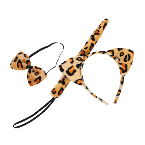 Alipis Leoparden Kostümset für Junge Mädchen Teiliges Set mit Ohren Stirnband Fliege und für Halloween und Tier Themenpartys Auffälliges Design Vielseitig Einsetzbar Charmante Accessoires von Alipis
