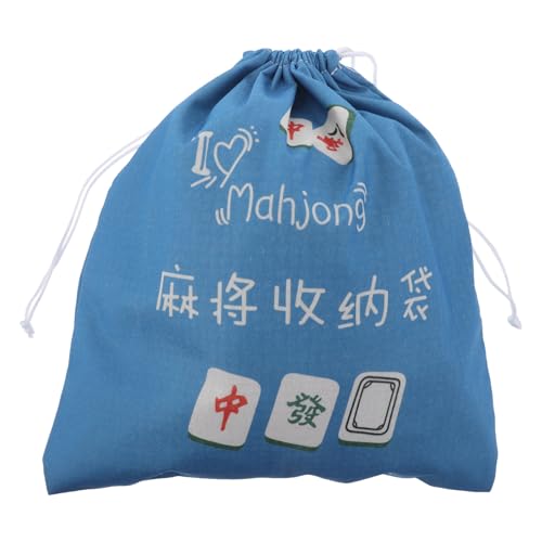 Alipis Mahjong-Rack-Aufbewahrungstasche: Wiederverwendbare chinesische Mahjong-Tasche mit Kordelzug – Tischkartenspiel-Zubehör für Brettspielsteine von Alipis