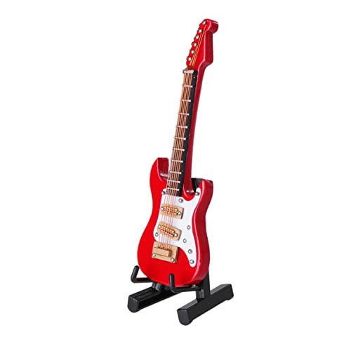 Alipis Mini Elektrische Gitarre Modell Figur für Geburtstagsfeiern Rot mit Box und Schwarzem Kunststoffständer Gitarre für Musikliebhaber und Alipis Mini Elektrische Gitarre Modell Figur für Geburtstagsfeiern Rot mit Box und Schwarzem Kunststoffständer Gitarre für Musikliebhaber und von Alipis