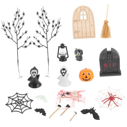 Alipis Mini Halloween Puppenhaus Deko Miniatur Figuren mit Spinnen Langlebige Halloween Miniaturen Puppenhaus Zubehör für Deko und von Alipis