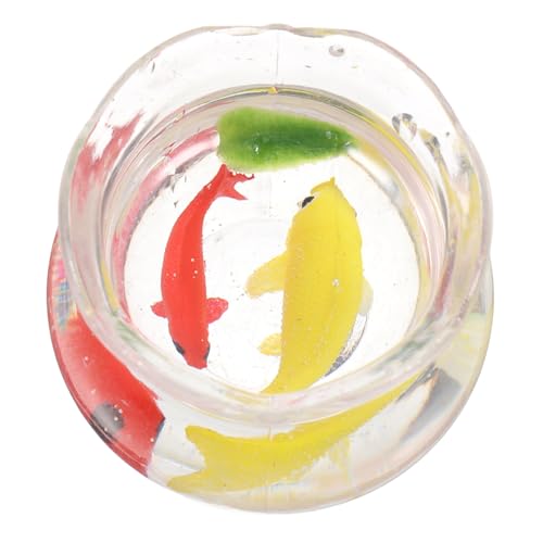 Alipis Realistisches Miniatur-fischglas-Set Für Puppenhaus Aquarium-Spielzeug Mit Tierfiguren Zur Raumdekoration von Alipis