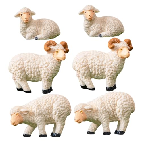 Alipis 6 Stücke Miniatur Sheepzz Figuren Garten Dekorationen Harz Ziege Statuen Tiere Alipis 6 Stücke Miniatur Sheepzz Figuren Garten Dekorationen Harz Ziege Statuen Tiere von Alipis
