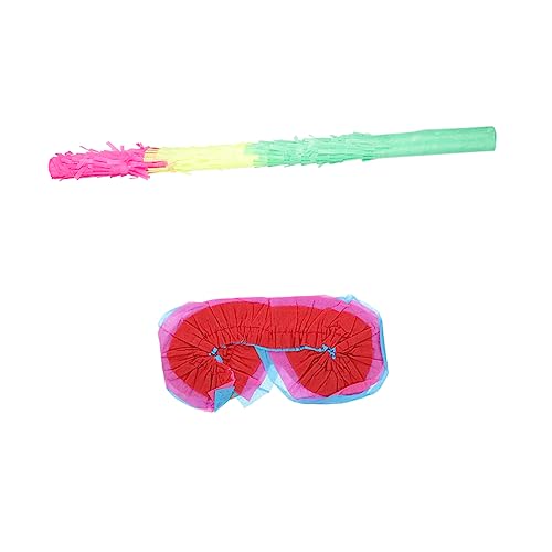 Alipis Multicolored Pinata Stick mit Augenmaske für Kindergeburtstage und Feiern Leicht Praktisch zum Zerschlagen von Süßigkeiten Partyspiel für Jungen und Mädchen von Alipis