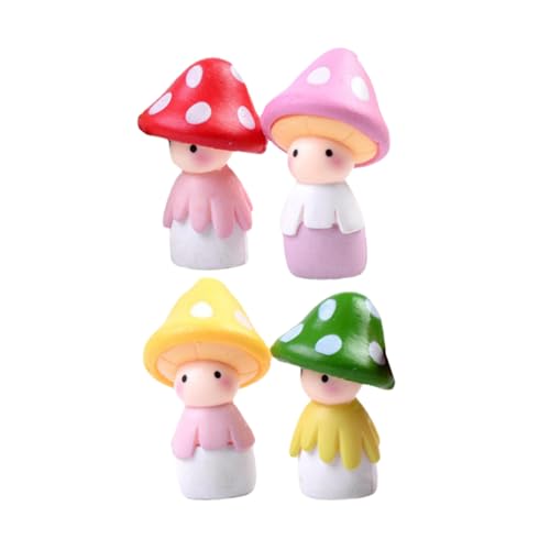 Alipis Niedliche Miniatur-pilzfiguren Für Puppenhäuser 4-teiliges Pilz-kunstset von Alipis