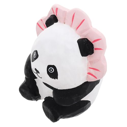 Alipis Panda Ornamente Aus Holz Handgeschnitzte Panda Figur Tierfiguren Aus Holz Panda Statue Panda Figur von Alipis