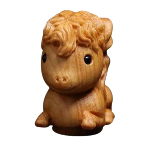 Alipis Pferdeverzierung kleines einzigartige Süße Tierfigur Pferde Geschenkartikel Naturholz Dekoration Tierfiguren aus Holz Mini-Tiere- Holzdekore hölzern Coffee von Alipis
