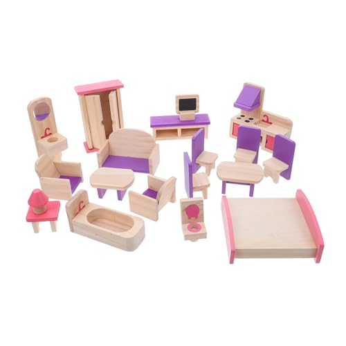 Alipis Puppenhaus Möbelset aus Holz Miniatur DIY Möbel für Fördert Eltern Junge Mädchen Bindung Leicht Zusammenbaubar Langlebig und für Kreatives Alipis Puppenhaus Möbelset aus Holz Miniatur DIY Möbel für Fördert Eltern Junge Mädchen Bindung Leicht Zusammenbaubar Langlebig und für Kreatives von Alipis