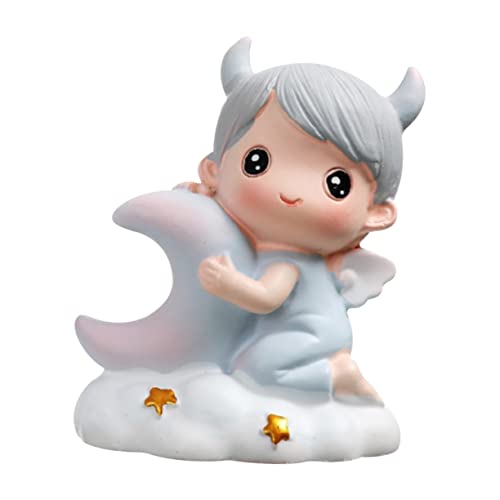 Alipis Resin Figurine Mond Tortenfigur Geburtstagsdeko aus Geruchlosem Harz Kreative Kuchenverzierung für Party Lebendige Farben Dekoratives Kunsthandwerk für Zuhause und Auto von Alipis