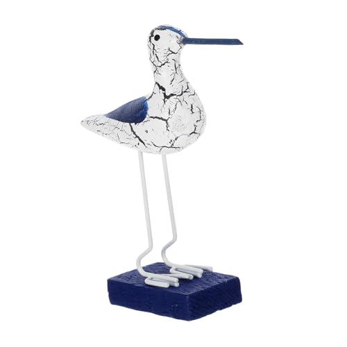 Alipis Seevogel-Ornamente aus Holz Vogelfiguren Wohnkultur Möwe LED-Statue Tischdekoration aus Holz zum Basteln Dekoration im mediterranen Stil Vögel-Skulptur MDF von Alipis