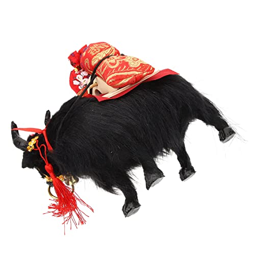 Alipis Simulation Yak-Modell Animal Figures plastikenten spielzeuge Silvester gastgeschenk whitn Yak-Modellspielzeug Tierspielzeug Wildtiermodell Yak-Statue Desktop-Dekoration Stoff Black von Alipis