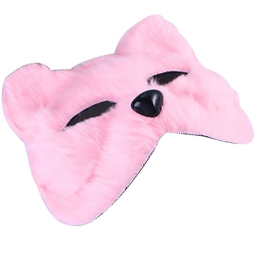 Alipis Therian-Maske Plüschkatze Fuchsmaske Realistische Katzenmasken Stofftiermaske Pelzige Party-Katzenmaske Ostermaske Maskerade-Maske Cosplay-Kostüm Rosa von Alipis