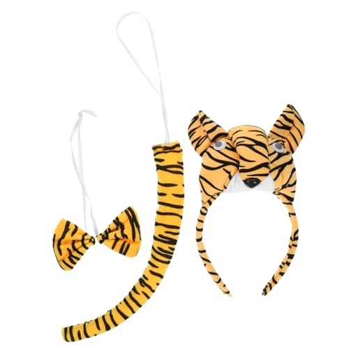 Alipis Tiger Kostüm Set Tier Ohr Haarreif mit Tigerohren und für Halloween Bühnenaufführungen und Cosplay Atmungsaktiv und für Kostümpartys von Alipis