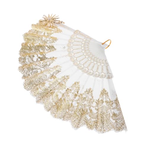 Alipis Vintage Spitzen handfächer Damen Faltfächer Eleganter Spitzenfächer Brautfächer für Hochzeit Party Tanz Requisit und Sommer Accessoire von Alipis