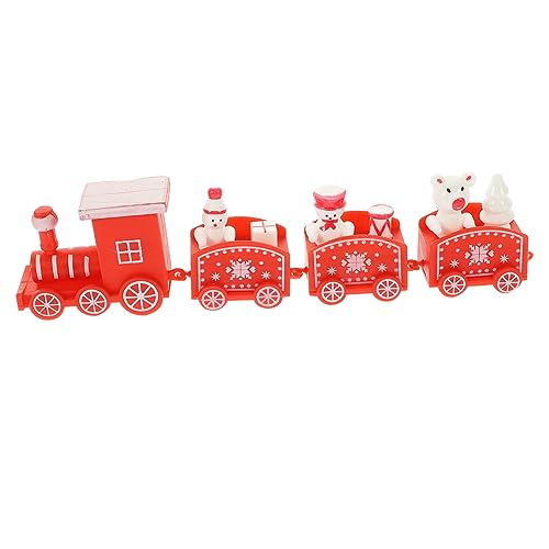 Alipis Weihnachtlicher Mini Eisenbahn Deko Aufsteller Rot Weihnachtszug Dampf Lokomotive Weihnachtsdeko Klein für Tisch Kuchen und Party Festliche Xmas Geschenkidee von Alipis