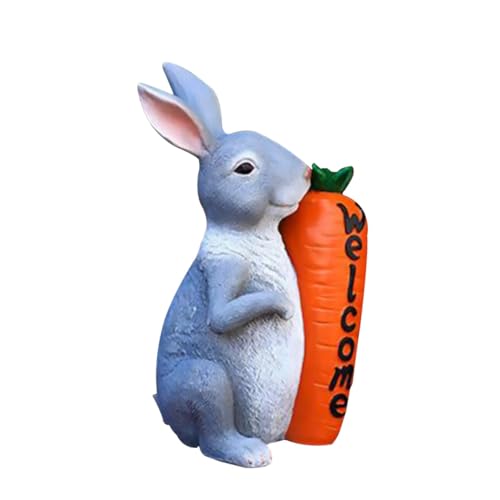 Alipis Figurine Ornamente Ostern Bunny Decor Harz Handwerk Kreative Willkommen Schmuck Hof Dekorative Handwerk von Alipis