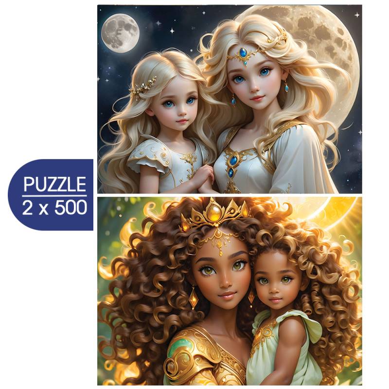 Alipson Puzzle 2 Puzzles - La Lune et le Soleil - Collection Mère et Fille 500 Teile Puzzle Alipson-Puzzle-F-50222 von Alipson Puzzle
