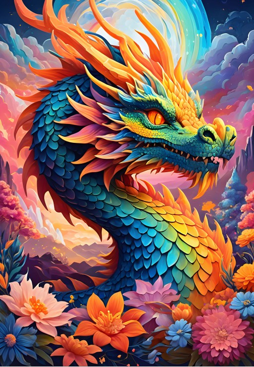 Alipson Puzzle Bunter Drache 1000 Teile Puzzle Alipson-Puzzle-F-50217 von Alipson Puzzle