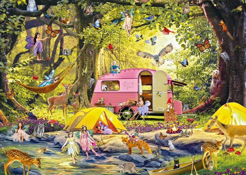 Alipson Puzzle Campingplatz der Feen mit Freunden des Waldes 1000 Teile Puzzle Alipson-Puzzle-F-50050 von Alipson Puzzle