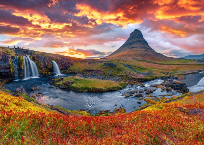 Alipson Puzzle Kirkjufellsfoss-Wasserfall - Island 500 Teile Puzzle Alipson-Puzzle-F-50179 von Alipson Puzzle