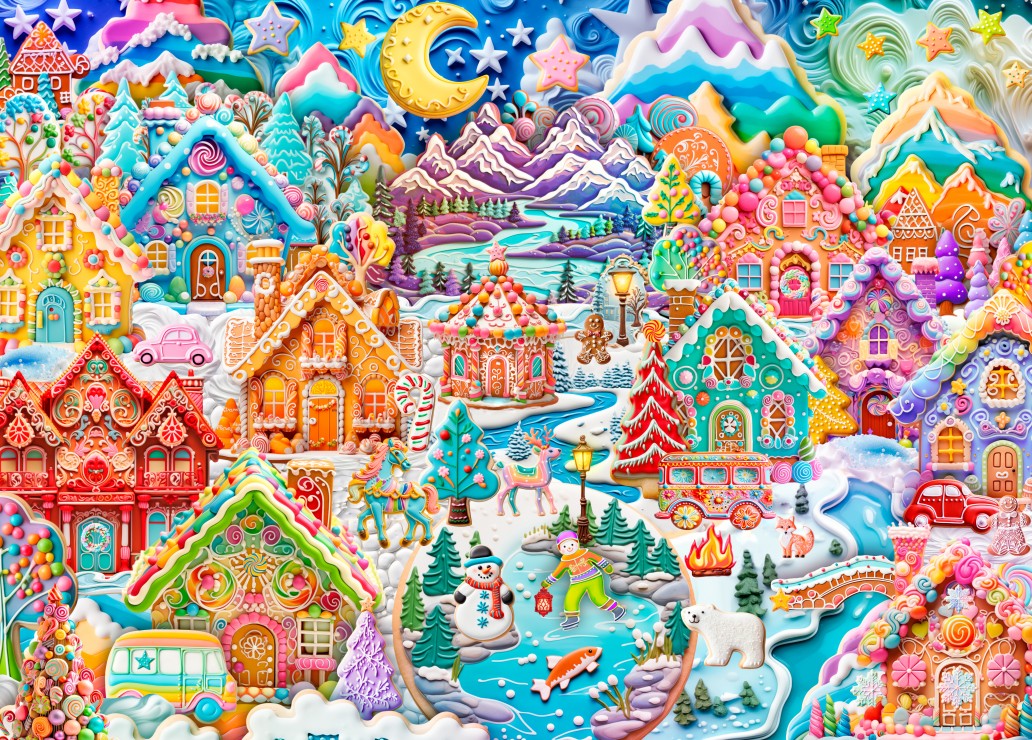 Alipson Puzzle Colorful Cookietown Night 1500 Teile Puzzle Alipson-Puzzle-F-50137 von Alipson Puzzle