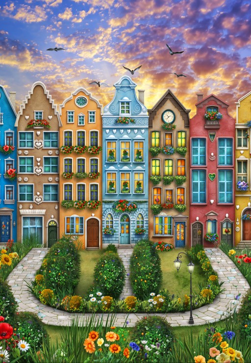 Alipson Puzzle Das Dorf Regenbogen 1000 Teile Puzzle Alipson-Puzzle-F-50302 von Alipson Puzzle