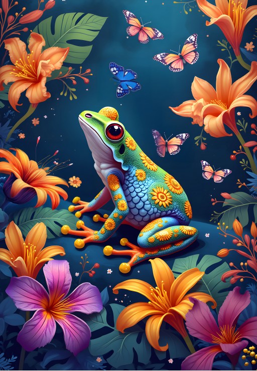 Alipson Puzzle Der Frosch und der Ball der Schmetterlinge 1000 Teile Puzzle Alipson-Puzzle-F-50252 von Alipson Puzzle