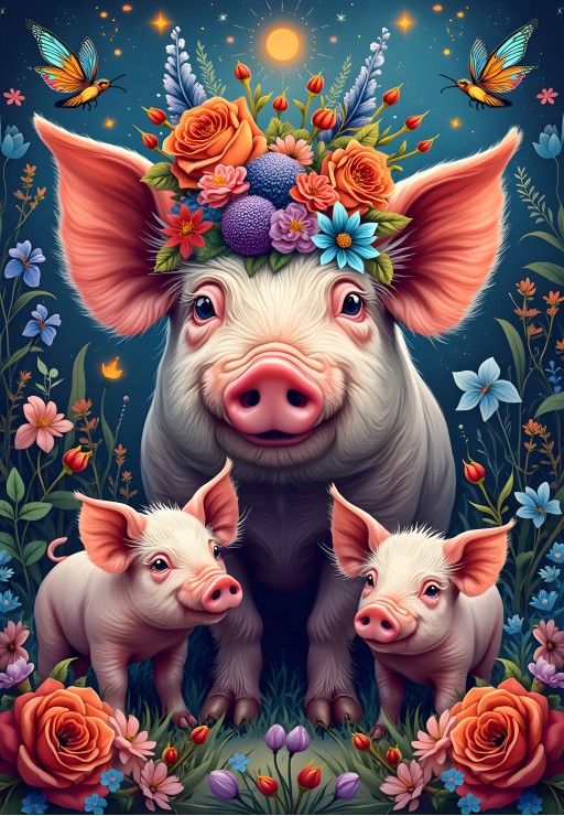 Alipson Puzzle Familie Schwein auf Spaziergang 1000 Teile Puzzle Alipson-Puzzle-F-50237 von Alipson Puzzle