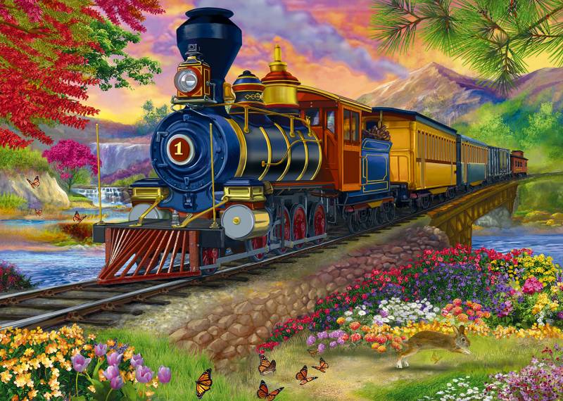 Alipson Puzzle Panorama-Dampflokomotive 500 Teile Puzzle Alipson-Puzzle-50002 von Alipson Puzzle