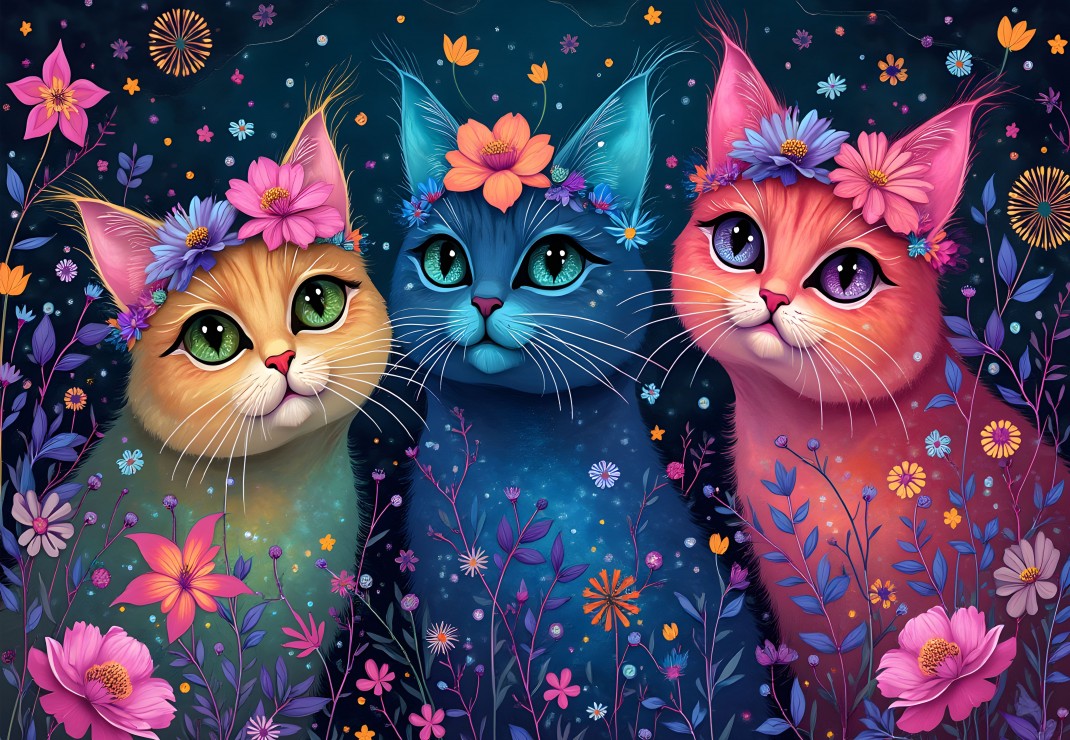 Alipson Puzzle Trio der träumerischen Katzen 1000 Teile Puzzle Alipson-Puzzle-F-50351 von Alipson Puzzle