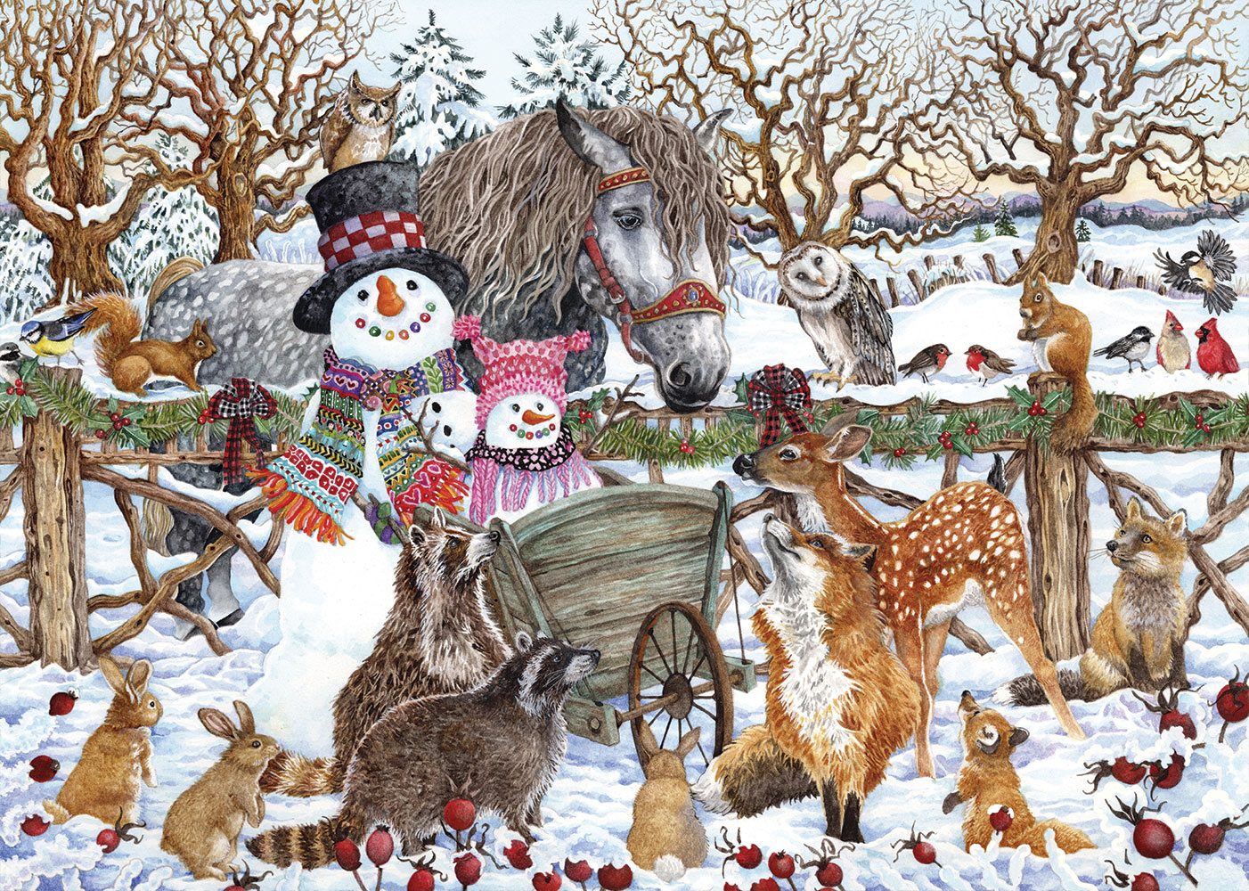 Alipson Puzzle Winterszene mit zwei Schneemännern 500 Teile Puzzle Alipson-Puzzle-F-50052 von Alipson Puzzle