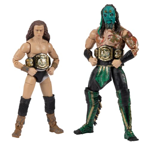 All Elite Wrestling UNRIVALED Jurassic Express – 15,2 cm große Luchasaurus und Dschungel Boy Figuren mit Zubehör – Amazon Exclusive von All Elite Wrestling