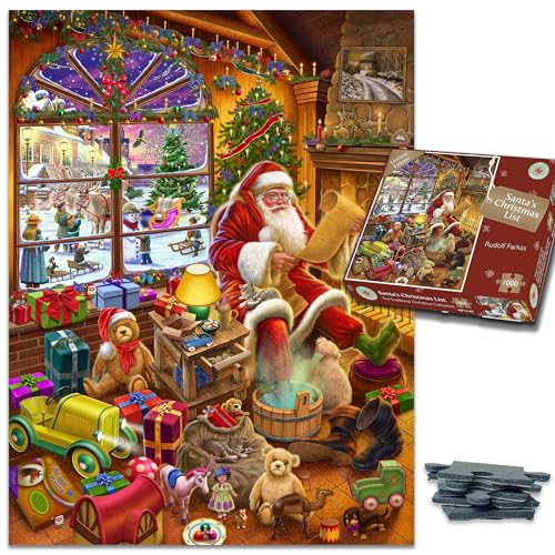 1000 Teile Puzzle – Weihnachtsmann-Liste – 1000 Teile Puzzle für Erwachsene – Härtestes Puzzle, Festliches Puzzle, Geschenk von All Jigsaw Puzzles