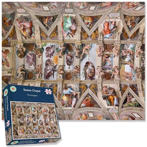 1000-teilige Puzzle - Die Decke der Sixtinischen Kapelle von Michelangelo - Alle Puzzle, Schwierige Puzzle für Erwachsene 66cm x 50cm, Künstlersammlung, Kunstwerke 1000-teilige Puzzle - Die Decke der Sixtinischen Kapelle von Michelangelo - Alle Puzzle, Schwierige Puzzle für Erwachsene 66cm x 50cm, Künstlersammlung, Kunstwerke von All Jigsaw Puzzles
