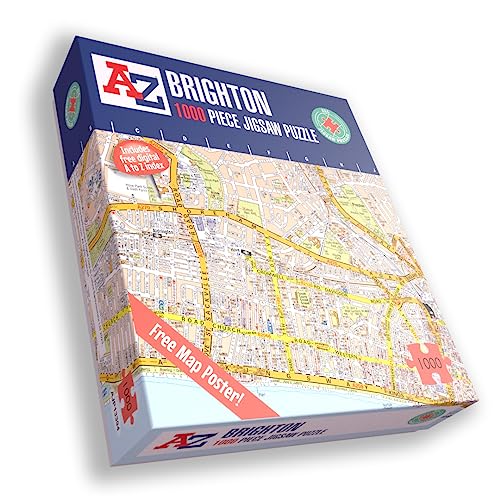 A to Z Map of Brighton Puzzle für Erwachsene – 1000 Teile Puzzle Geschenk – Karte Puzzles, Karte Geschenk von All Jigsaw Puzzles