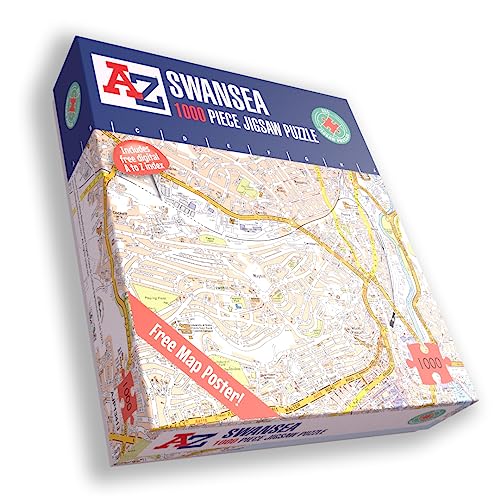 A to Z Map of Swansea Jigsaw Puzzle - 1000 Teile Geschenk für Erwachsene - Kartenpuzzle von All Jigsaw Puzzles