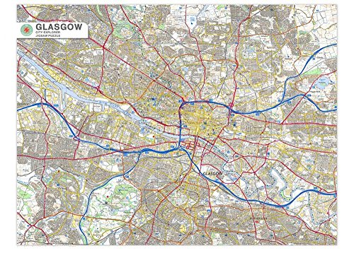 All Jigsaw Puzzles AJP10589 Glasgow Stadtkarte 1000 Teile Puzzle von All Jigsaw Puzzles