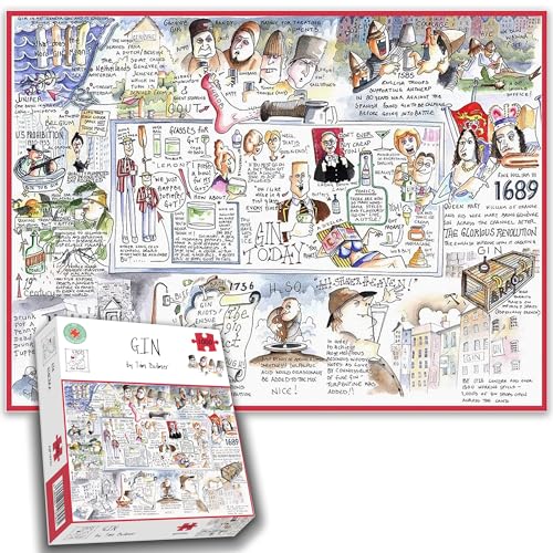 1000 Teile Puzzle - Comical Gin von Tim Bulmer - 1000 Teile Puzzles für Erwachsene Buntes Puzzle, Geschenk für Gin-Liebhaber, 66 cm x 50 cm, lustige Puzzles, Alkohol-Liebhaber, Geschenk von All Jigsaw Puzzles