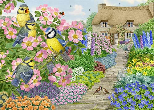500 Piece Jigsaw Puzzles for Adults - Spring Cottage Birds by Sarah Adams - British Artist | Made in The UK | Recycled Puzzleboard | 50cm X 38cm, Jigsaw Puzzles for Adults von All Jigsaw Puzzles
