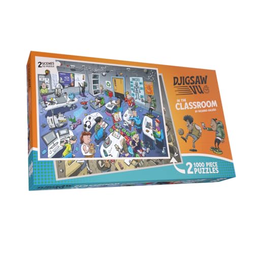 Djigsaw Vu in The Classroom - 2 x 1000 Teile Puzzle Set von Ricardo Galvao - Zeitreise Puzzle Herausforderung mit futuristischen & Vintage Klassenzimmern - Lustiges & Einzigartiges Konzept für Djigsaw Vu in The Classroom - 2 x 1000 Teile Puzzle Set von Ricardo Galvao - Zeitreise Puzzle Herausforderung mit futuristischen & Vintage Klassenzimmern - Lustiges & Einzigartiges Konzept für von All Jigsaw Puzzles