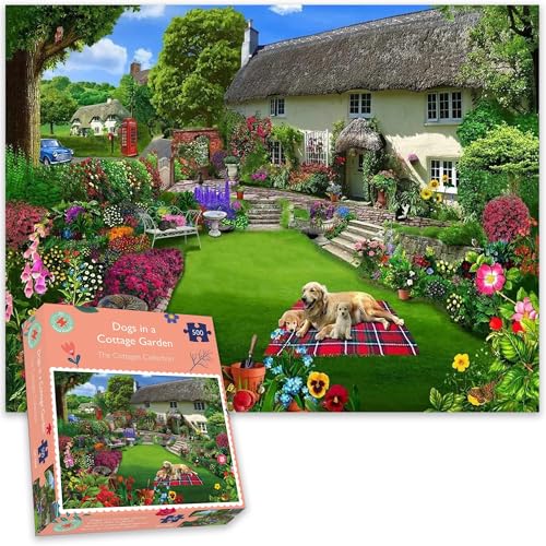 Dogs in a Cottage Garden 500 Piece Jigsaw Puzzles von All Jigsaw Puzzles