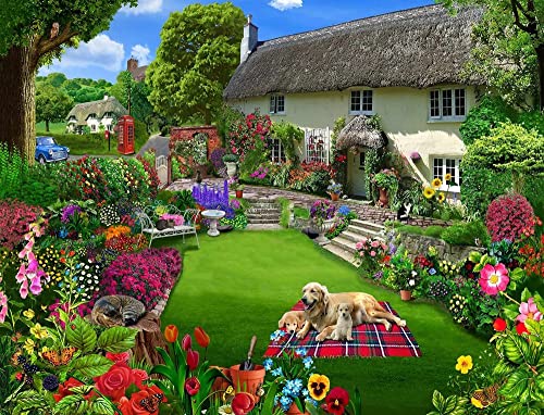 Dogs in a Cottage Garden 500 Piece Jigsaw Puzzles von All Jigsaw Puzzles