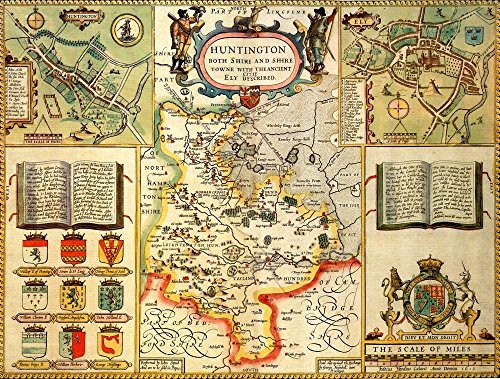 Huntingdonshire Historical Map 1000 Piece Jigsaw Puzzle (1610). Free print! von All Jigsaw Puzzles