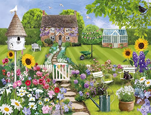 1000-teiliges Puzzle für Erwachsene – Cottage Garden Path – britischer Künstler | Hergestellt im Vereinigten Königreich | Recyceltes Puzzlebrett | 66 cm x 50 cm, Puzzles für Erwachsene von All Jigsaw Puzzles